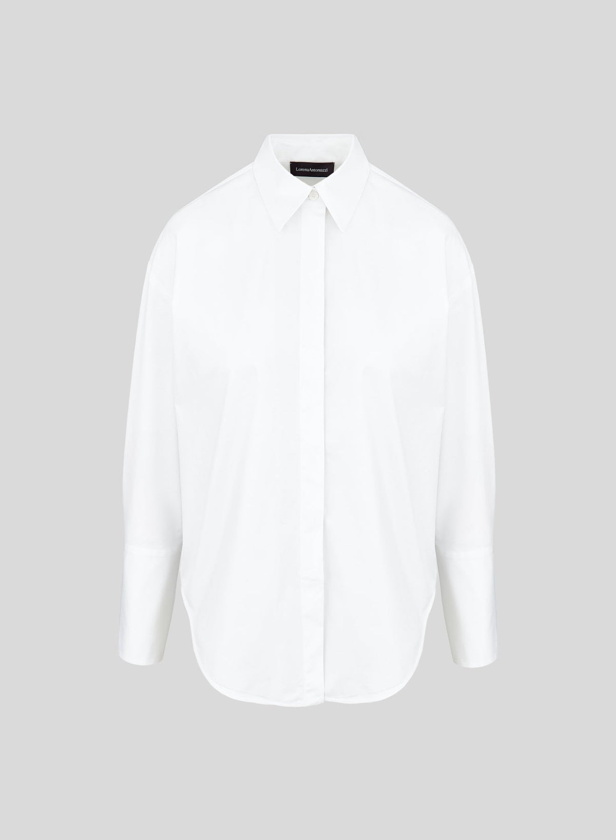 Oversized Cotton Poplin Shirt in Off White, primary view