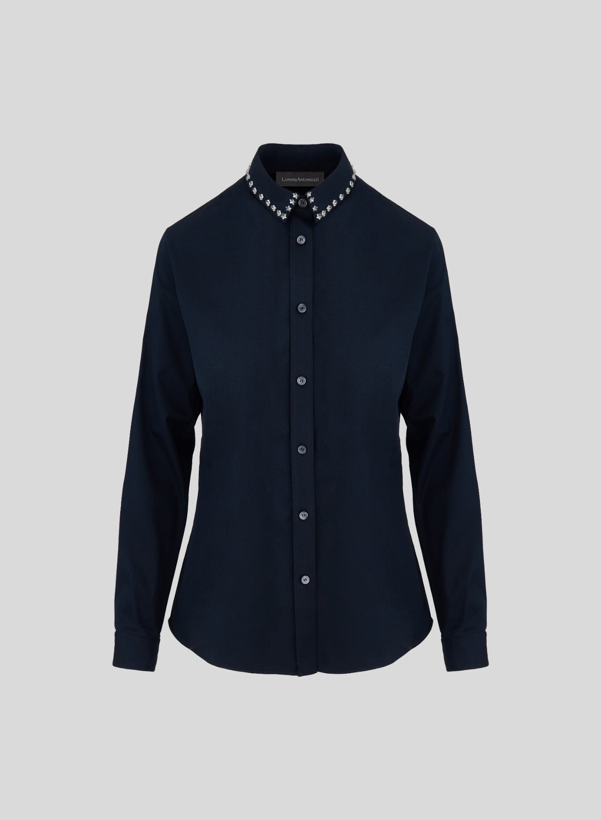 Star-Stud Cotton Poplin Shirt in Navy, primary view