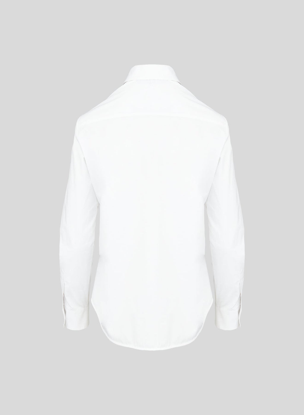 Contrast-Placket Cotton Poplin Shirt in Off White, view 3