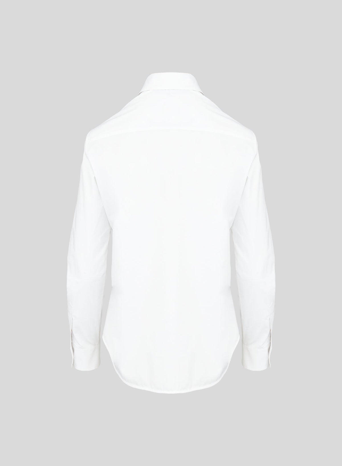 Contrast-Placket Cotton Poplin Shirt in Off White, view 3