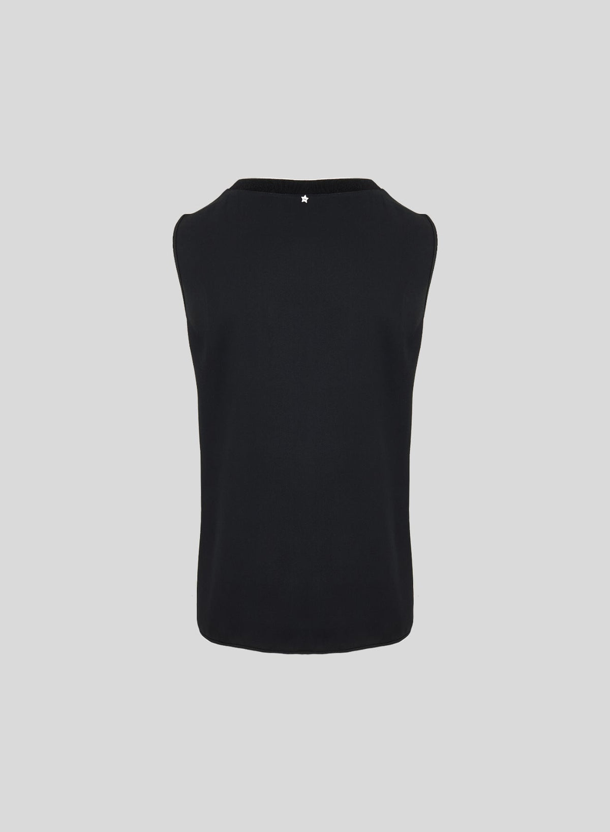 Sleeveless Silk-Blend Twill Top in Black, view 2