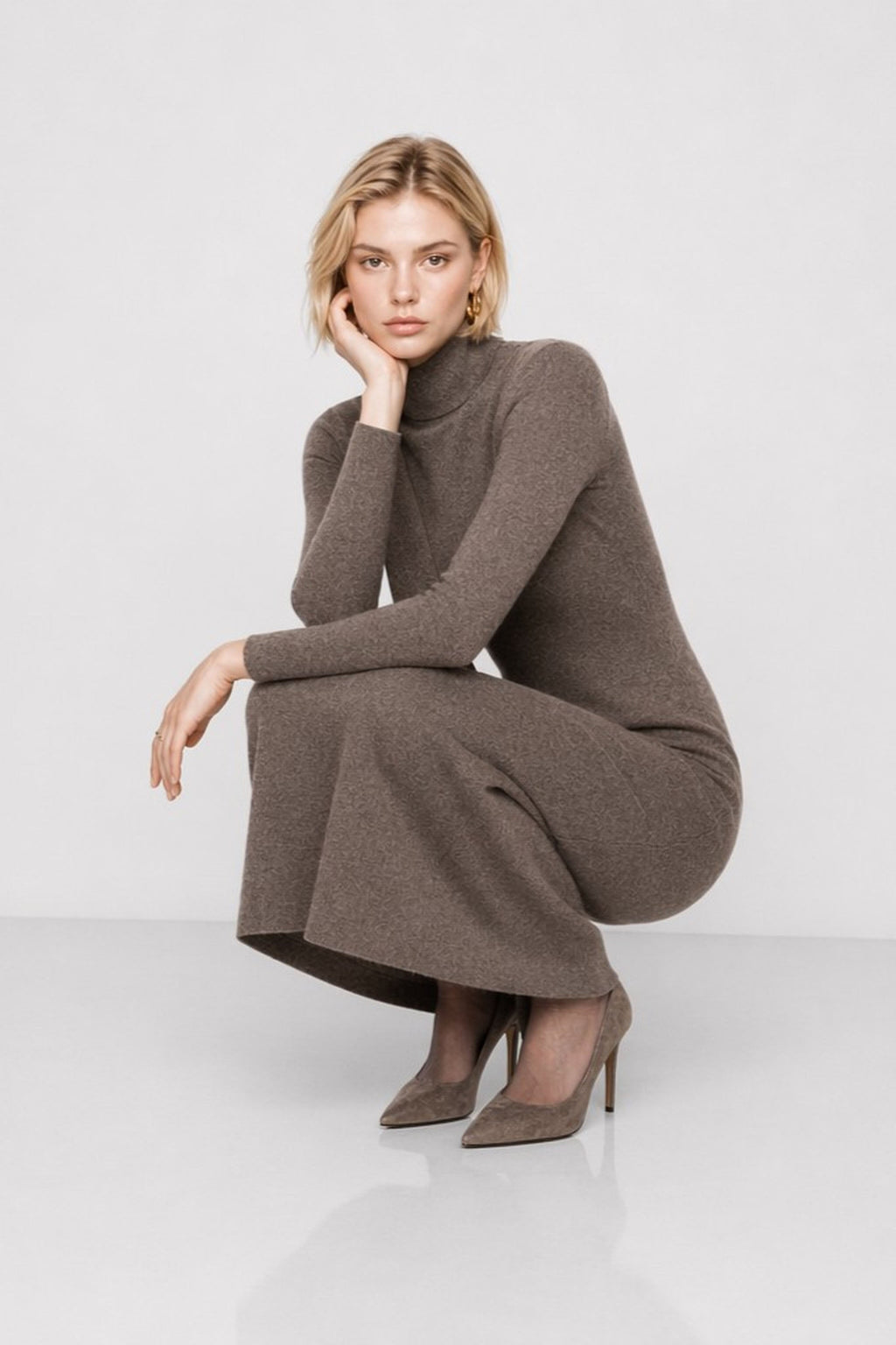 Enza Knit Maxi Dress with Scarf Detail — Kocca (2)