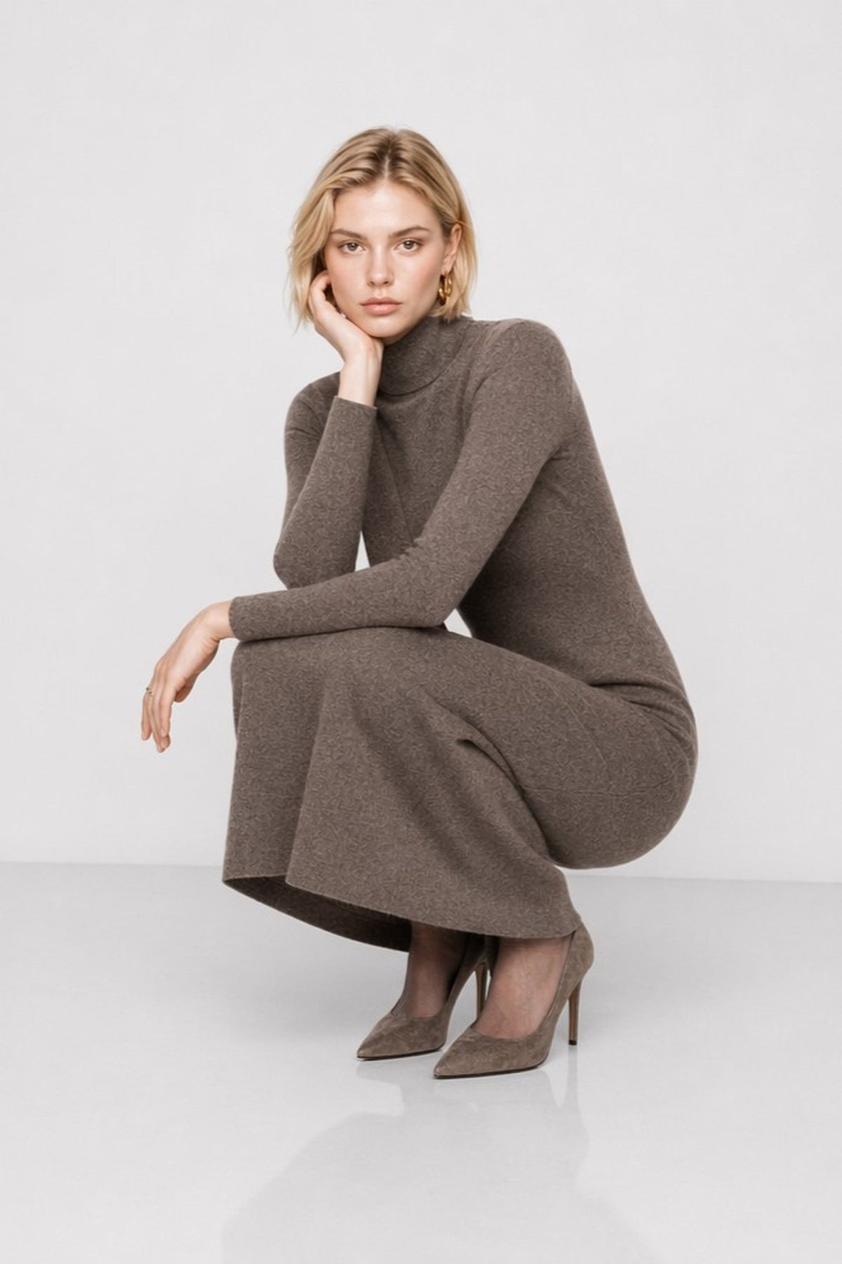 Enza Knit Maxi Dress with Scarf Detail — Kocca (2)