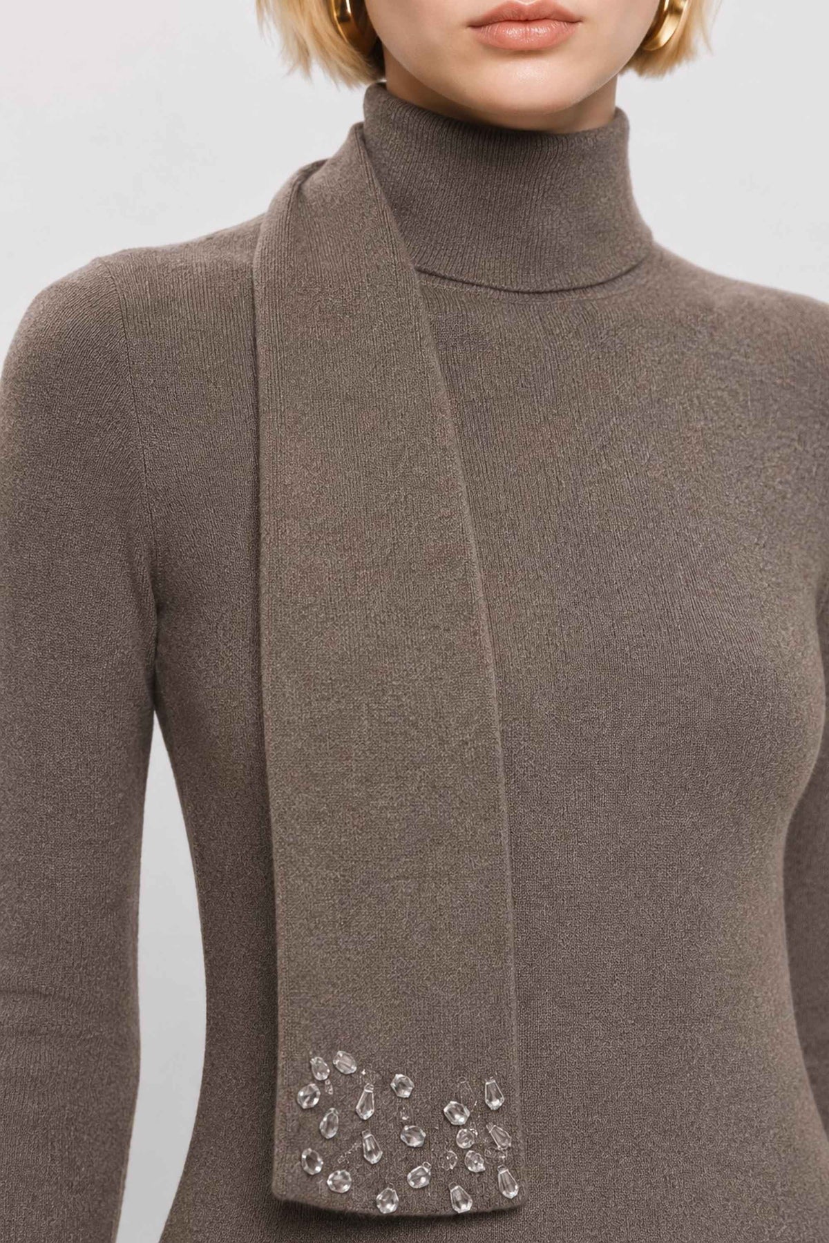 Enza Knit Maxi Dress with Scarf Detail — Kocca (4)