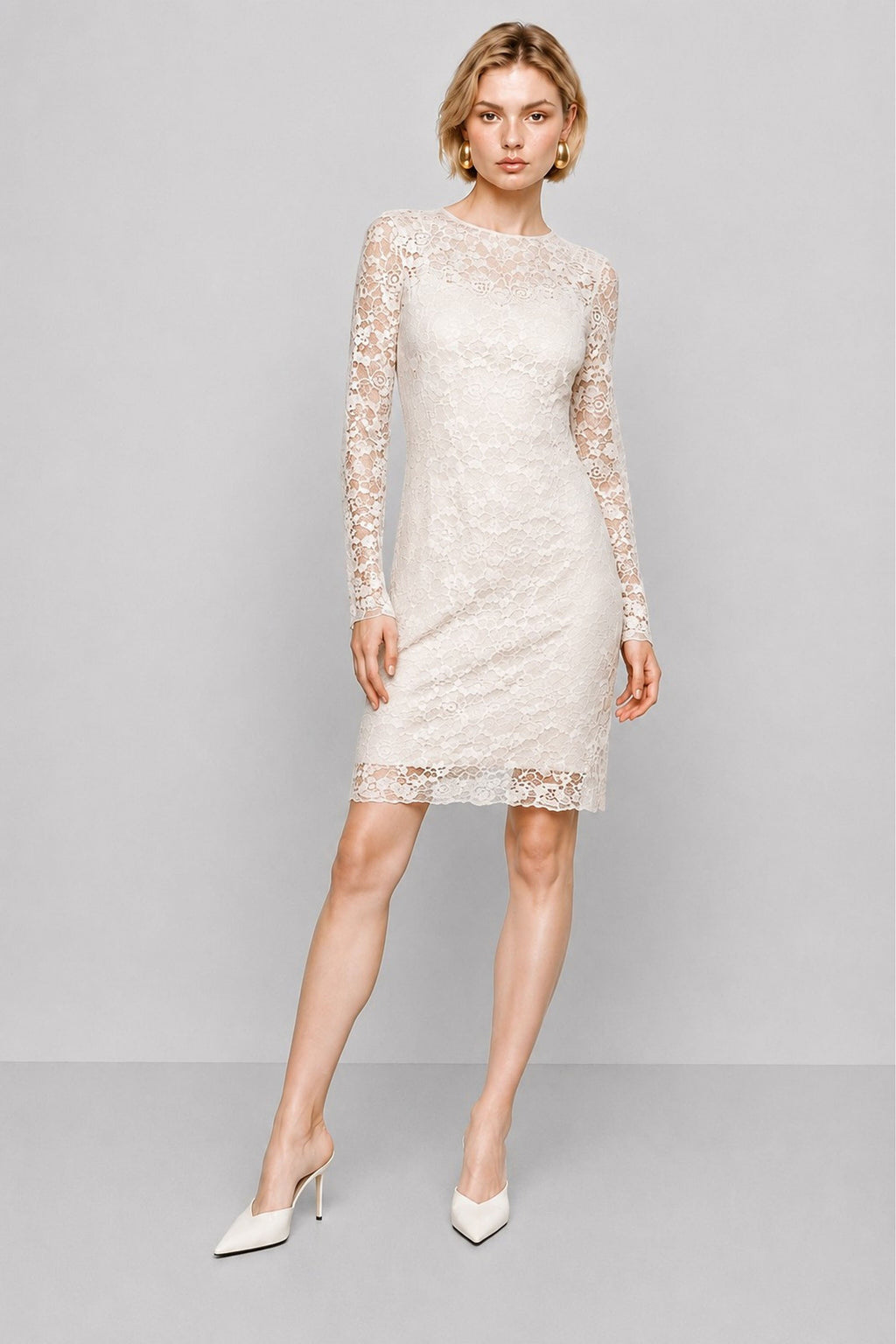 Abat Floral Lace Long-Sleeve Dress — Kocca (2)
