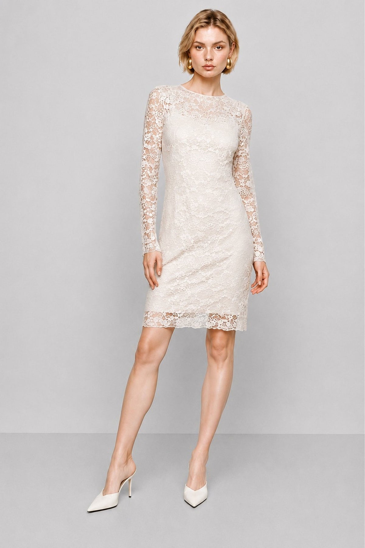 Abat Floral Lace Long-Sleeve Dress — Kocca (2)
