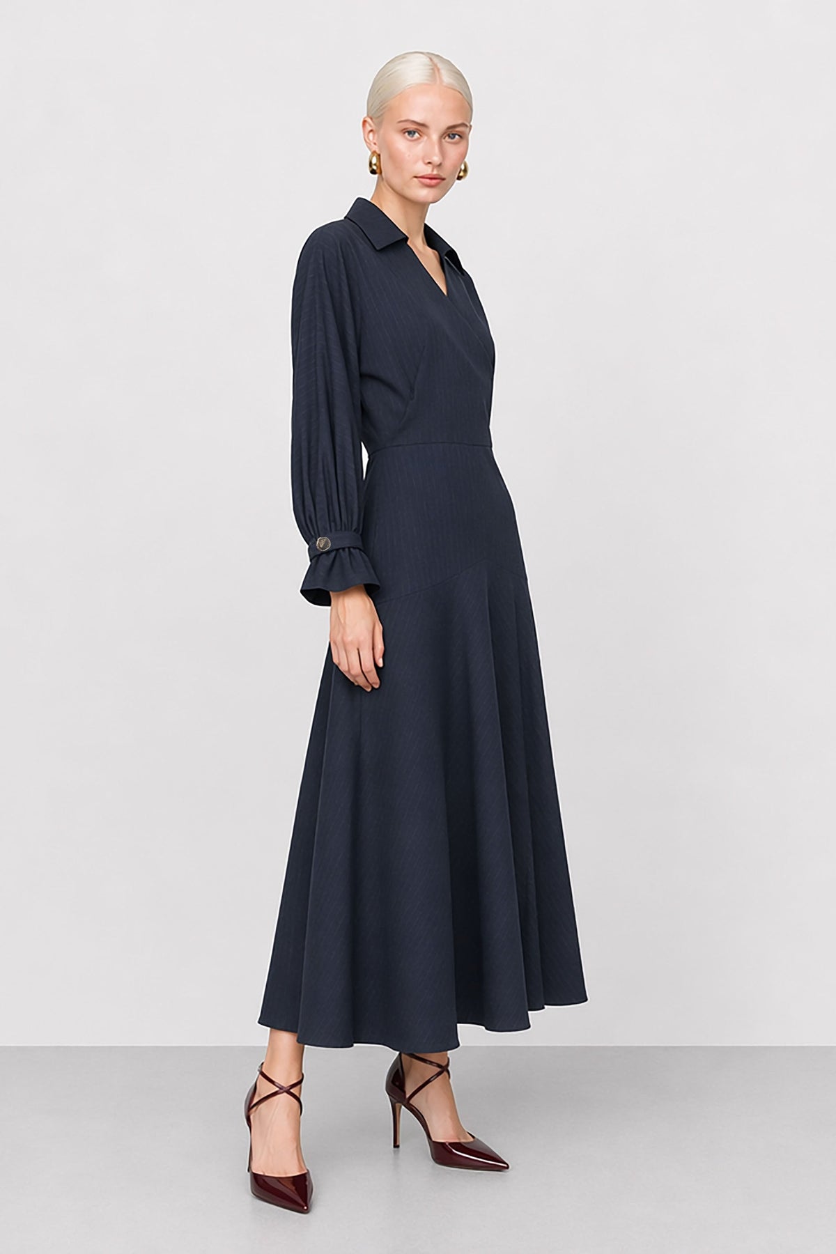 Famiano V-Neck Midi Wrap Dress — Kocca (3)