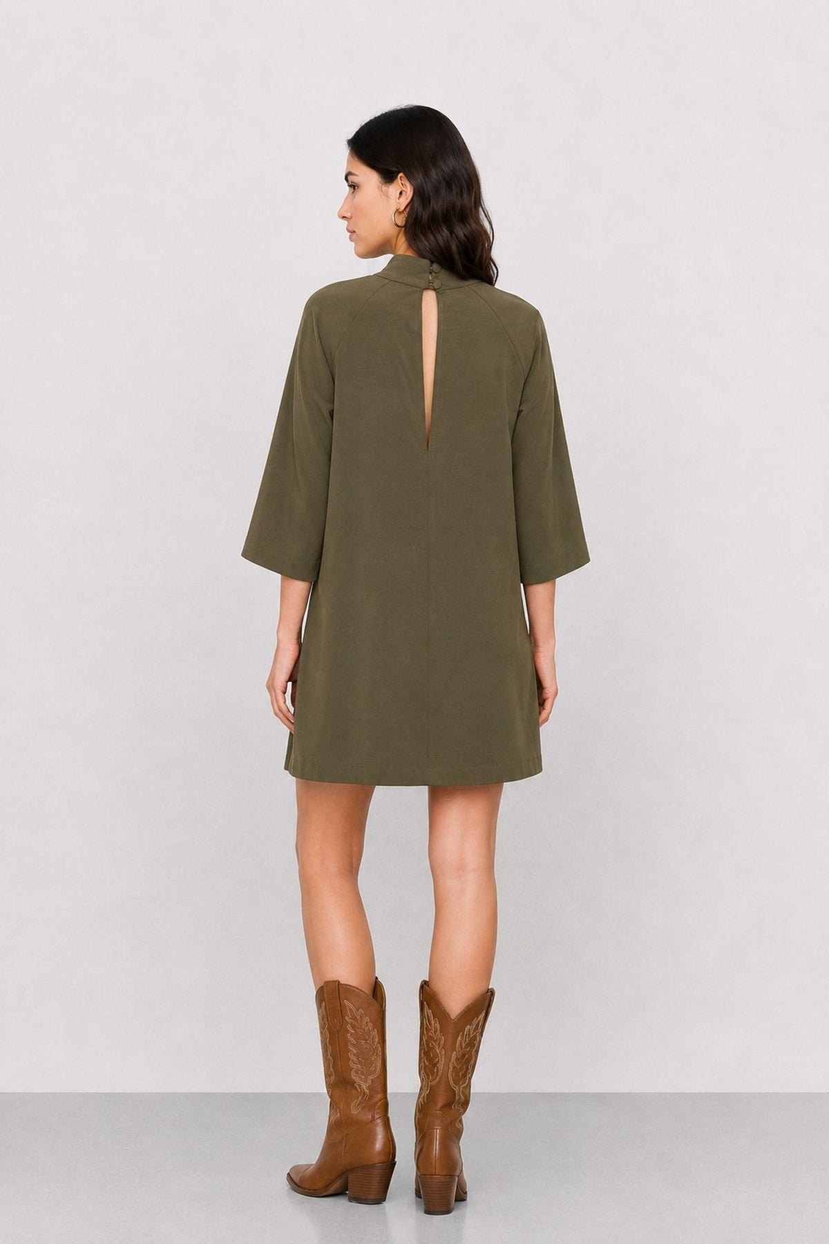 Friedo Three-Quarter Sleeve Viscose Dress — Kocca (5)