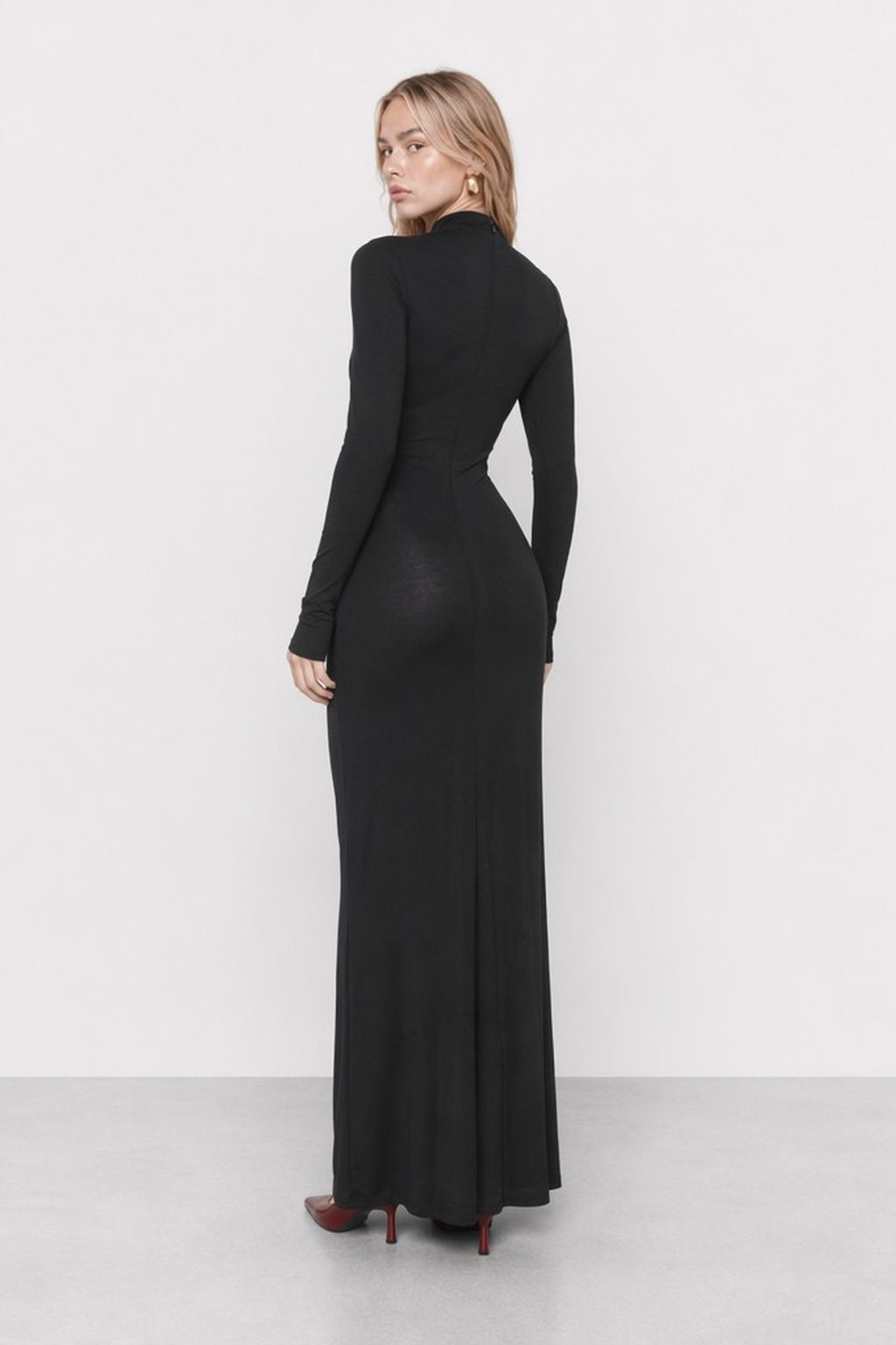 Crispina Ruched High-Neck Maxi Dress — Kocca (5)
