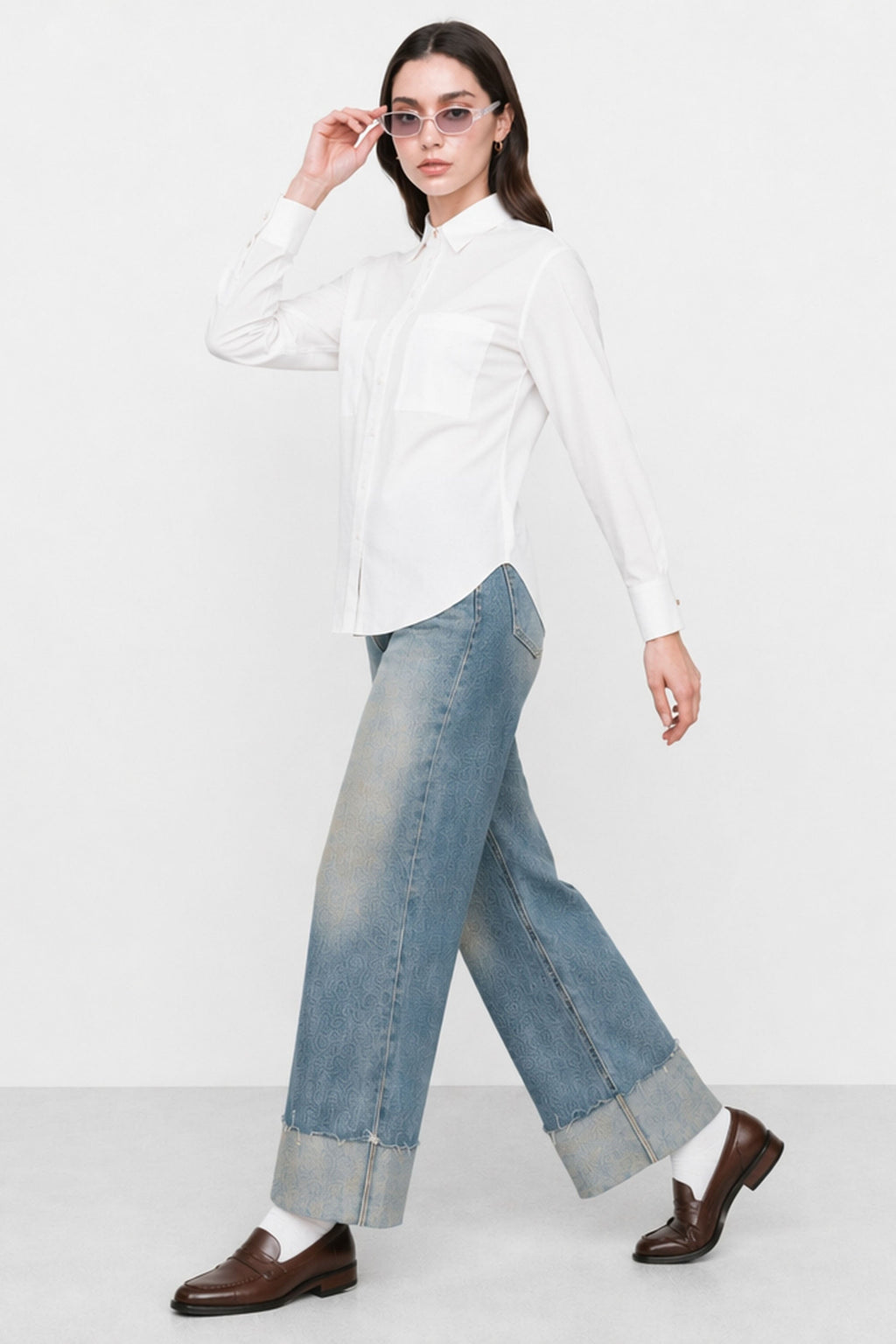 Jutte Cotton Shirt in White, view 3