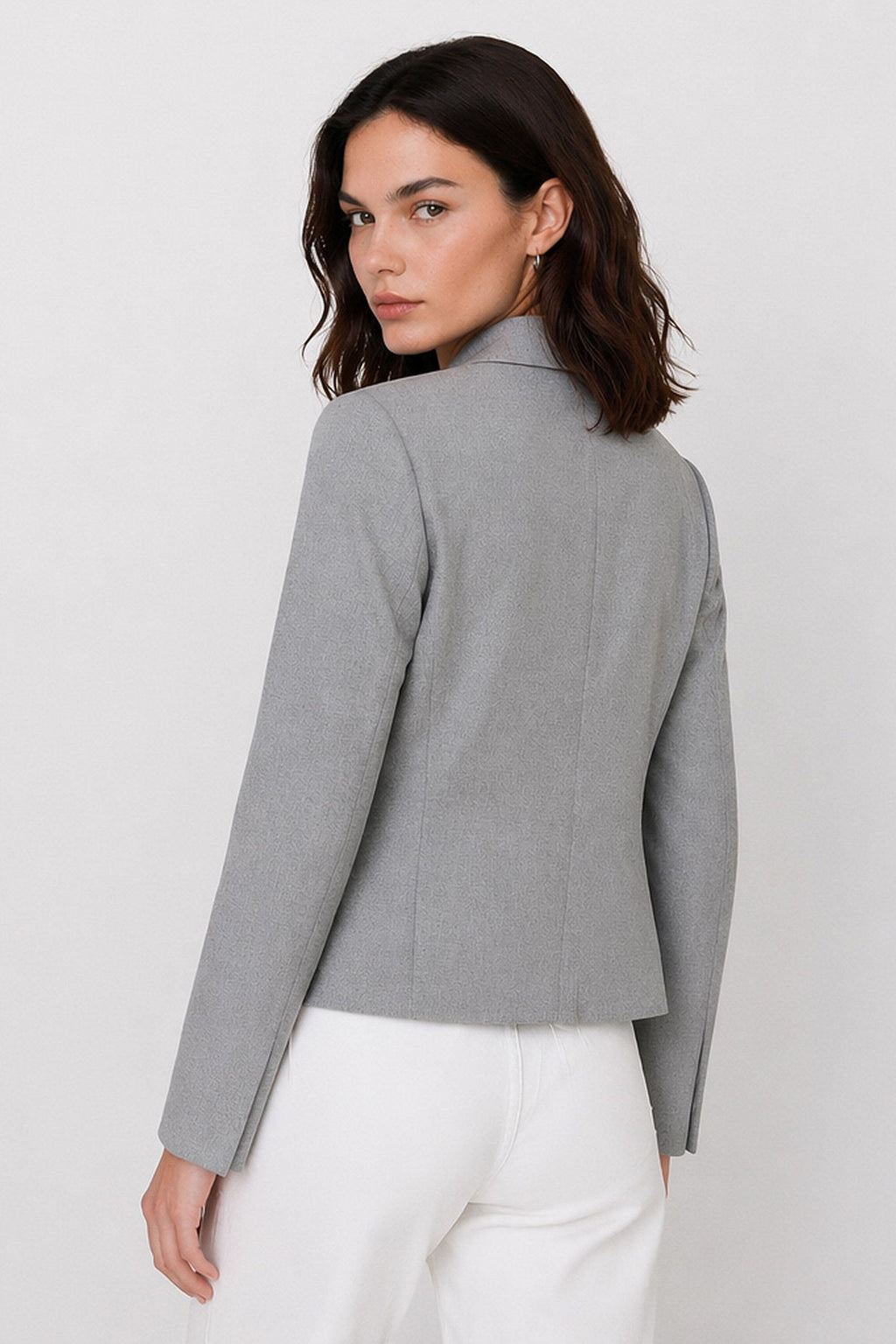 Comano Double-Breasted Blazer in Light Gray, view 4