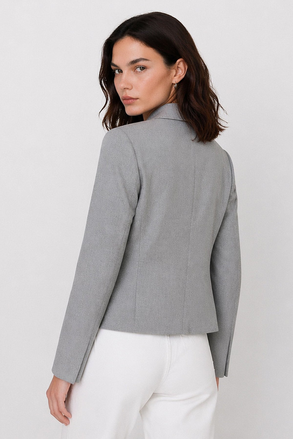 Comano Double-Breasted Blazer in Light Gray, view 4