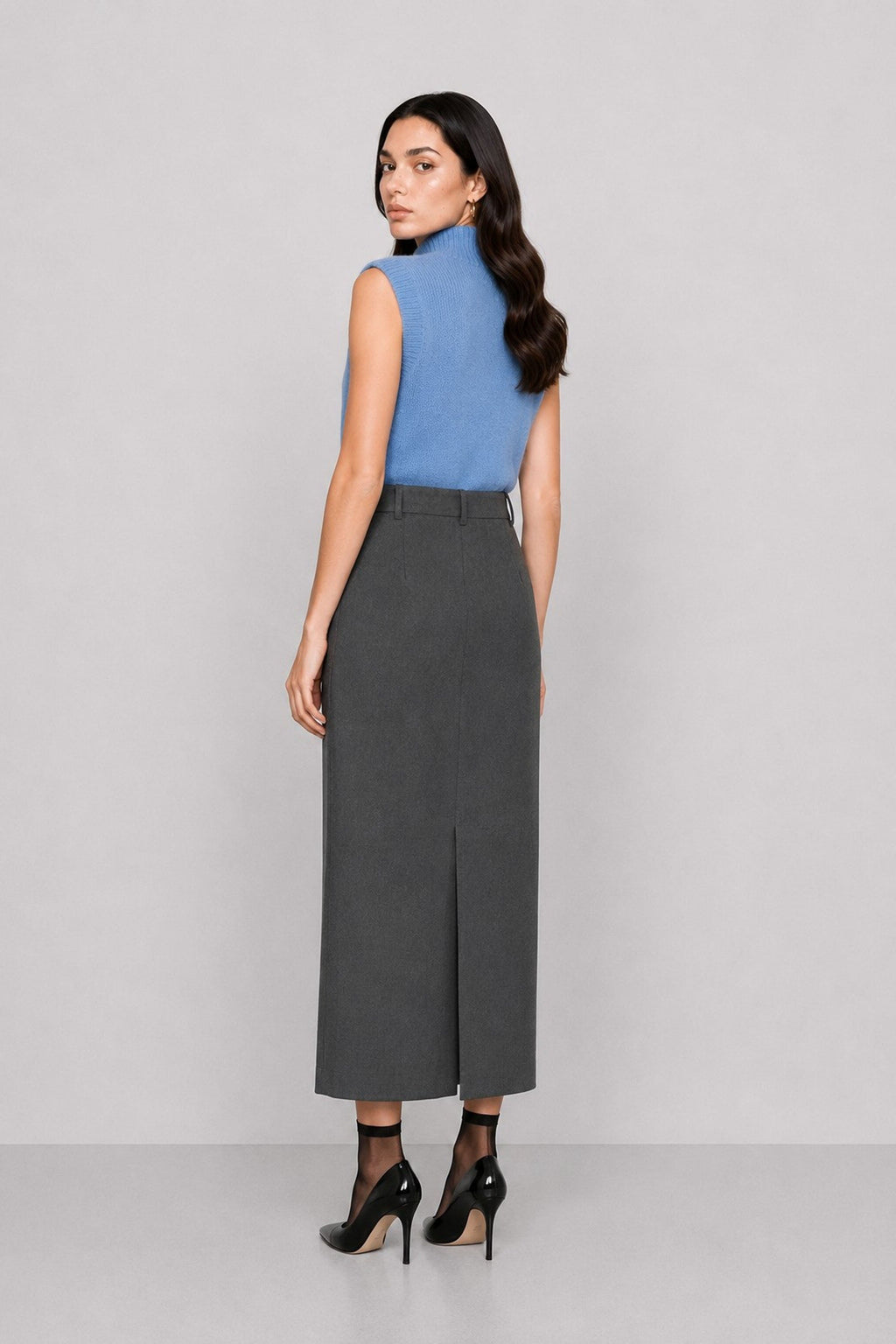 Climano Wrap Skirt in Dark Gray, view 5