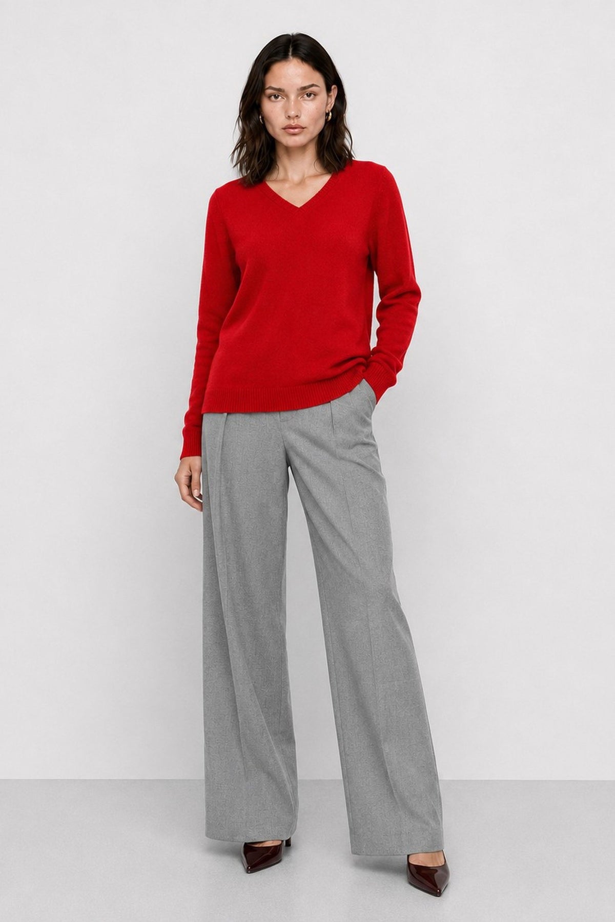 Gaylee Angora V-Neck Sweater — Kocca (2)