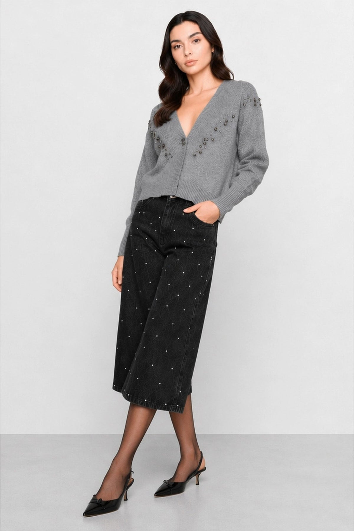 Korona Jewel-Embellished V-Neck Cardigan — Kocca (2)