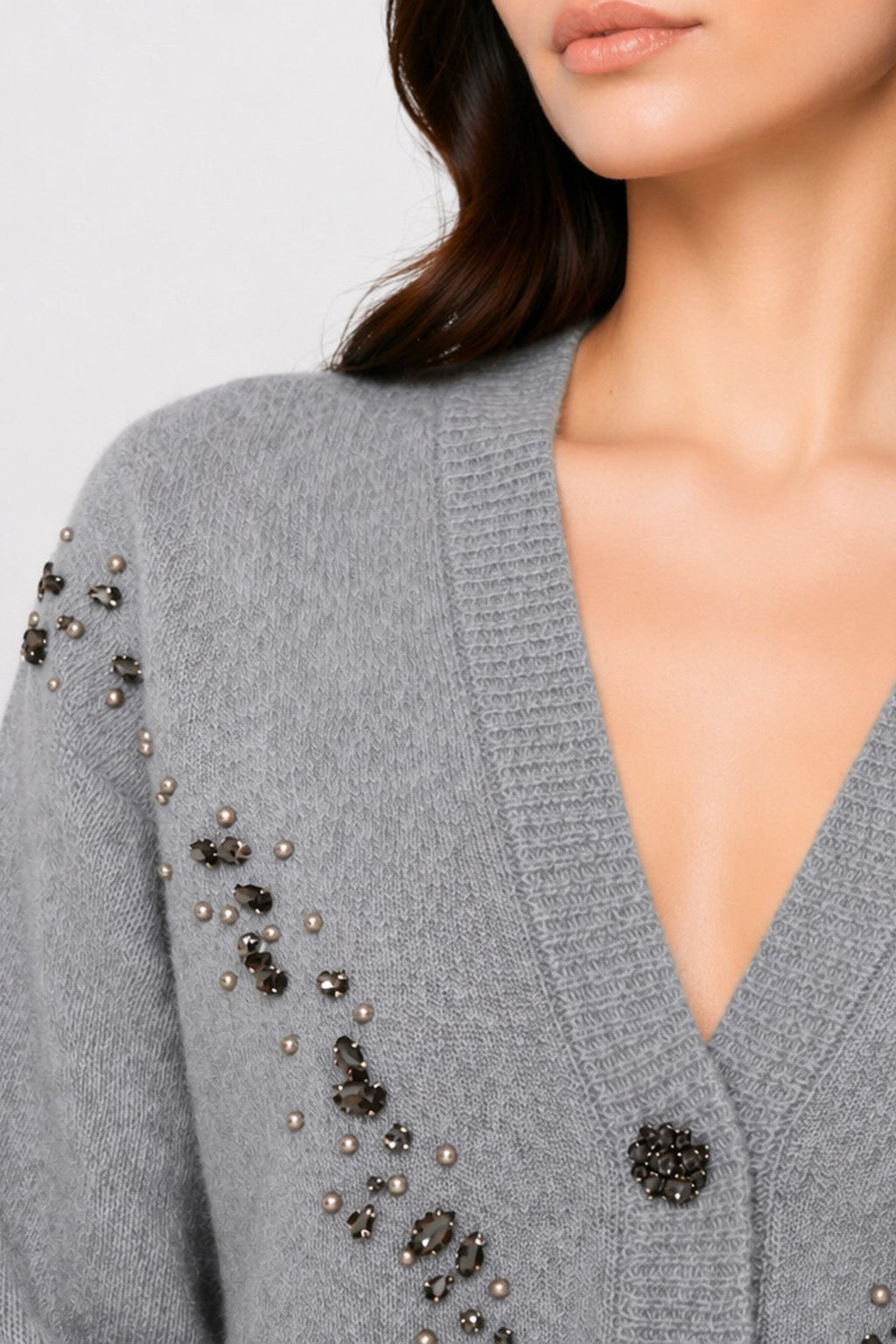 Korona Jewel-Embellished V-Neck Cardigan — Kocca (4)
