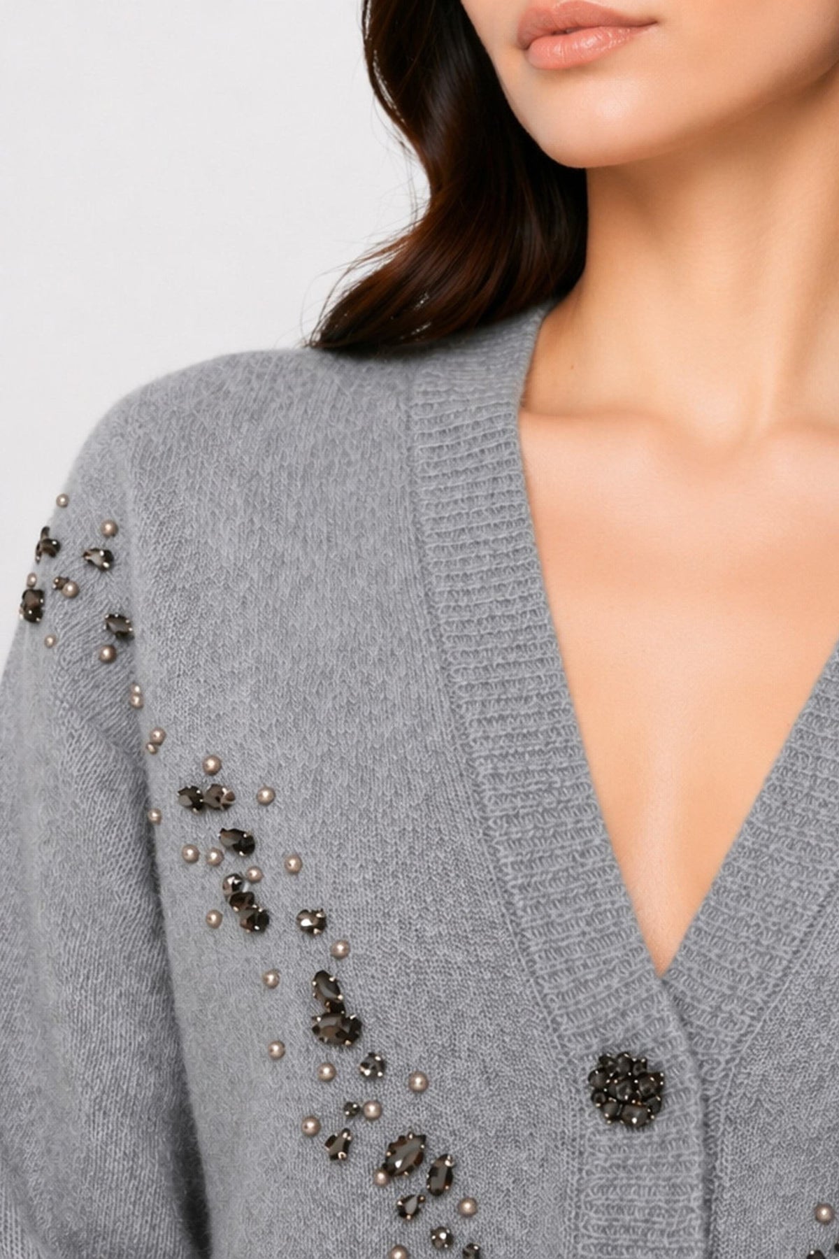 Korona Jewel-Embellished V-Neck Cardigan — Kocca (4)
