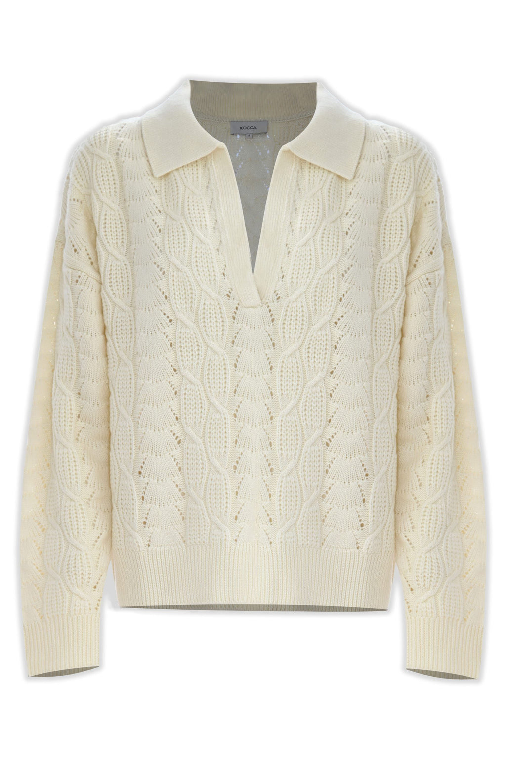 Tyea Cable Wool V-Neck Sweater — Kocca (6)