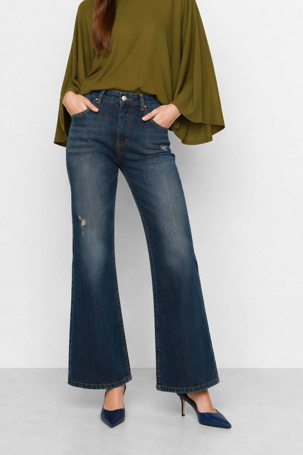 Dalevi Flared Jeans in Blue, primary view [fp-color:blue]
