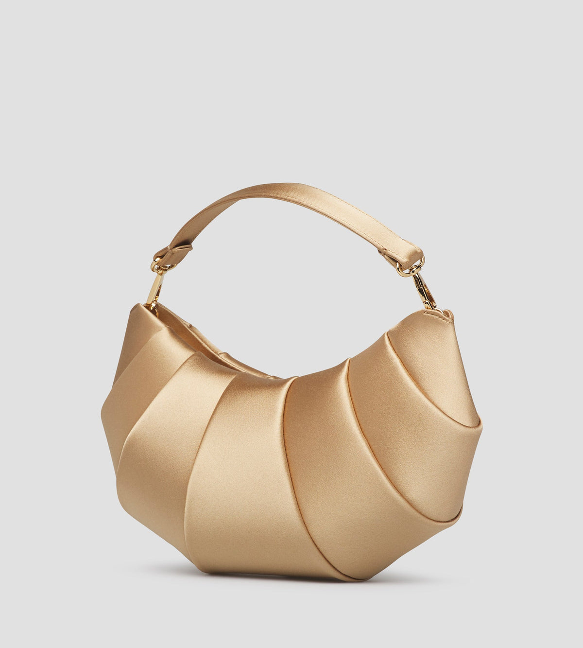 Croissant Satin Bag in Champagne, view 4