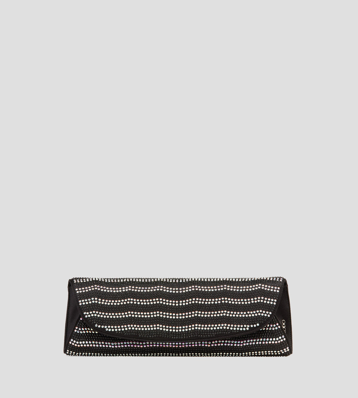 Nora Crystal Satin Clutch in Black, primary view