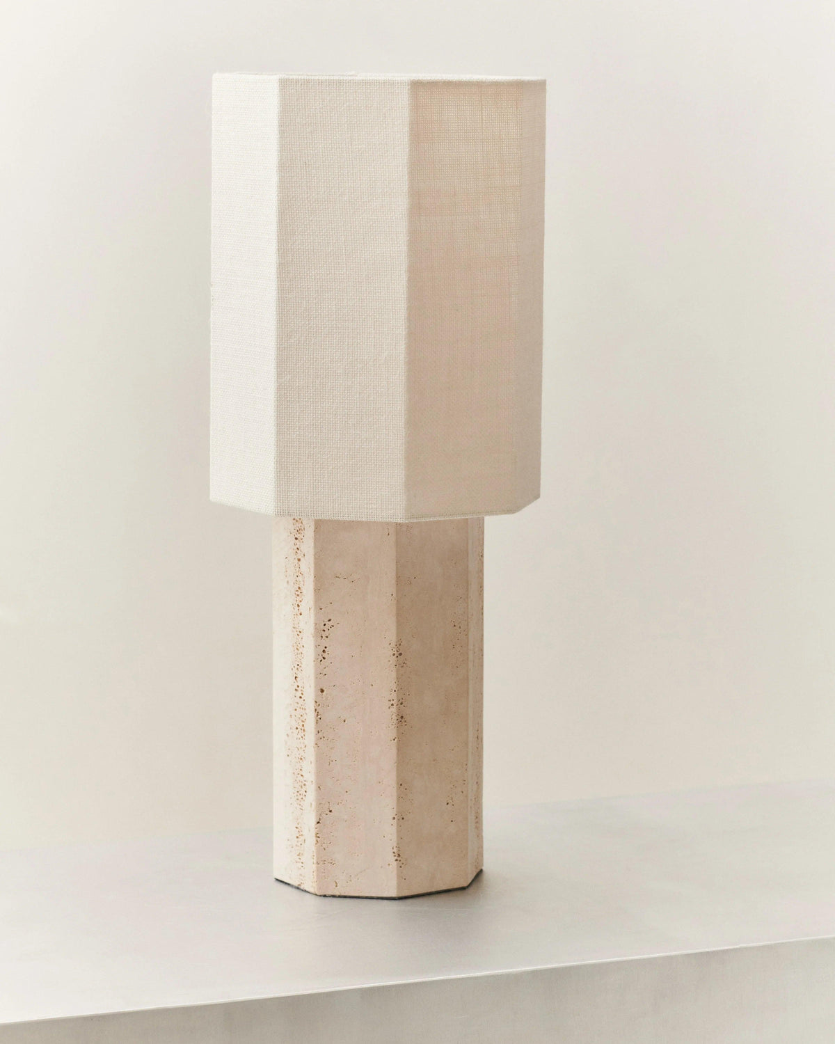 Eight Over Eight Lamp Beige Travertine — view 2