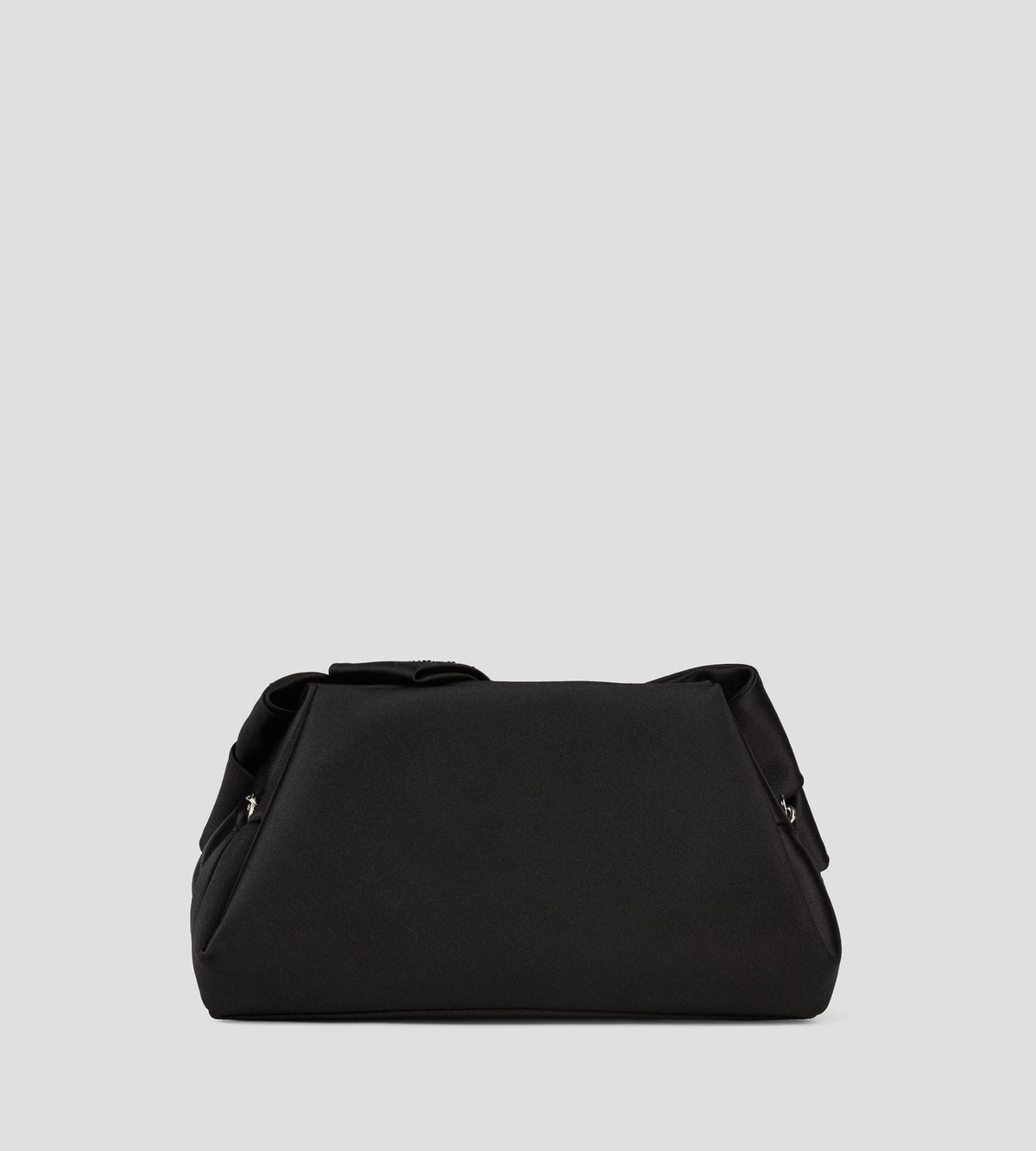Sira Bow Satin Clutch in Black, view 3