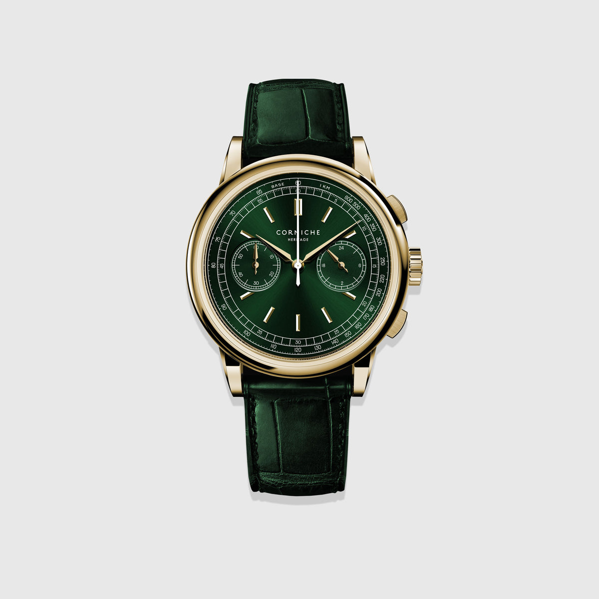 Heritage Chronograph 39 mm in Green / Yellow Gold, primary view