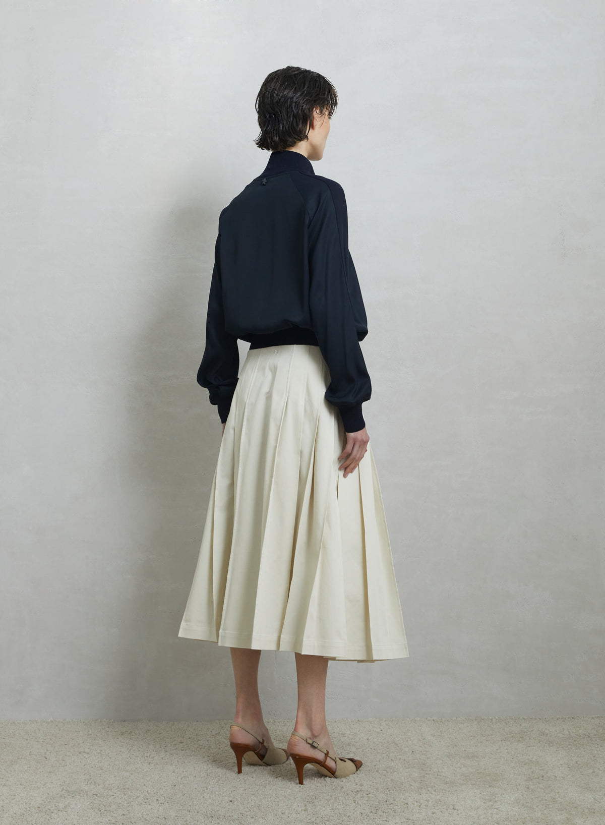 Silk and Cotton Twill Bomber Jacket — Lorena Antoniazzi (3)