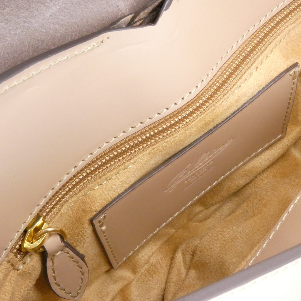 Armida Leather Crossbody Bag in Taupe, view 3