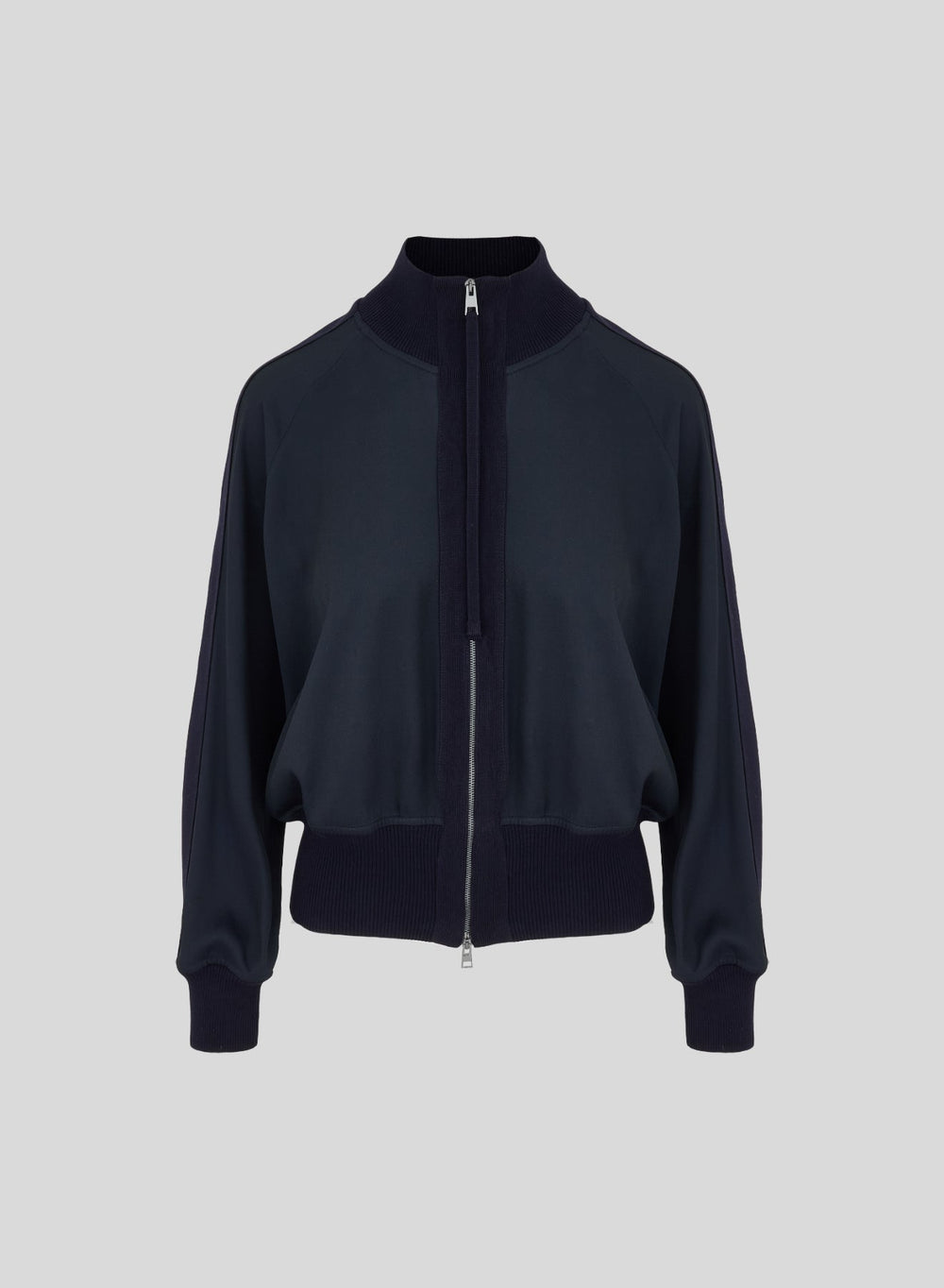 Column Silk and Cotton Twill Bomber Jacket — Lorena Antoniazzi