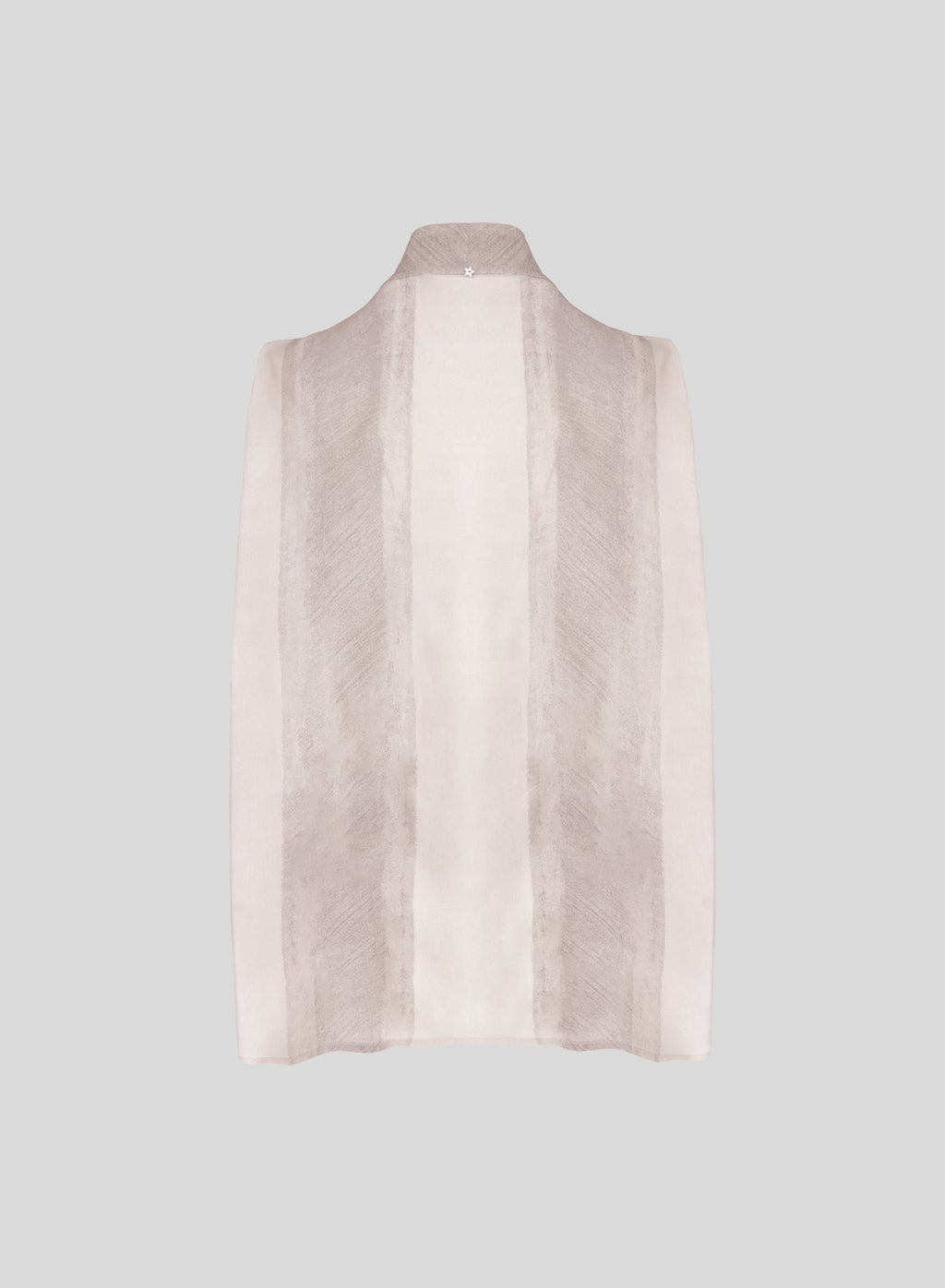 Printed Silk Tie-Neck Top in Blush Print, view 4