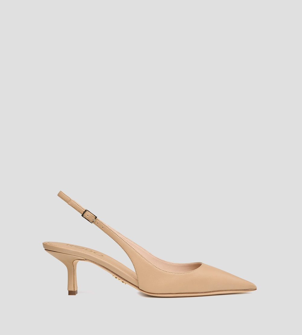 Madlyn 55 Leather Slingbacks in Nude [fp-color:nude]