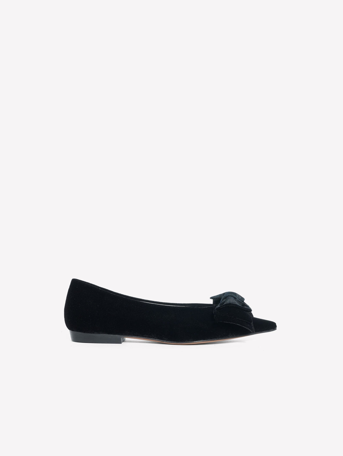 Spot Velvet Ballet Flats in Black
