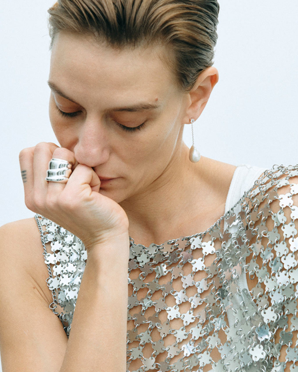 Form Sculpted Statement Ring in Silver, view 2