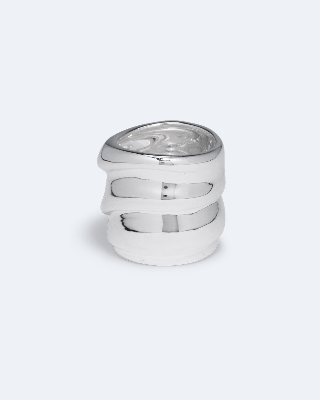 Form Sculpted Statement Ring in Silver, view 3