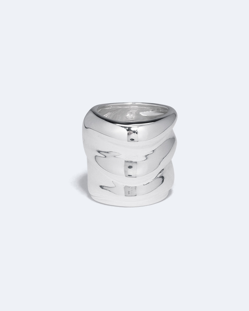 Form Sculpted Statement Ring in Silver, view 4