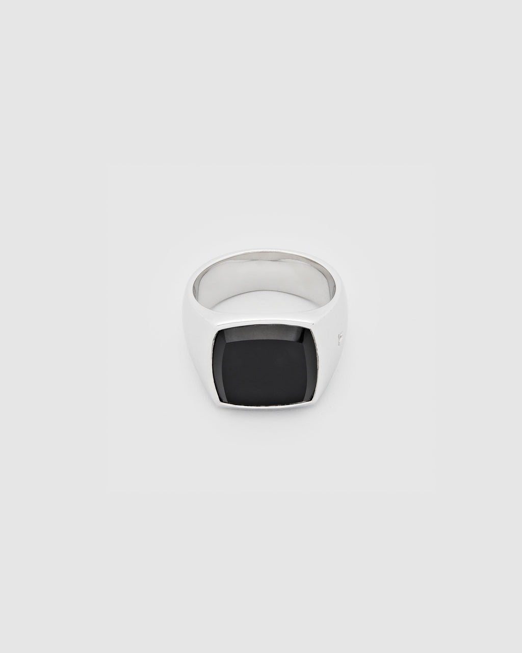 Crest Silver and Black Onyx Cushion Signet Ring, primary view