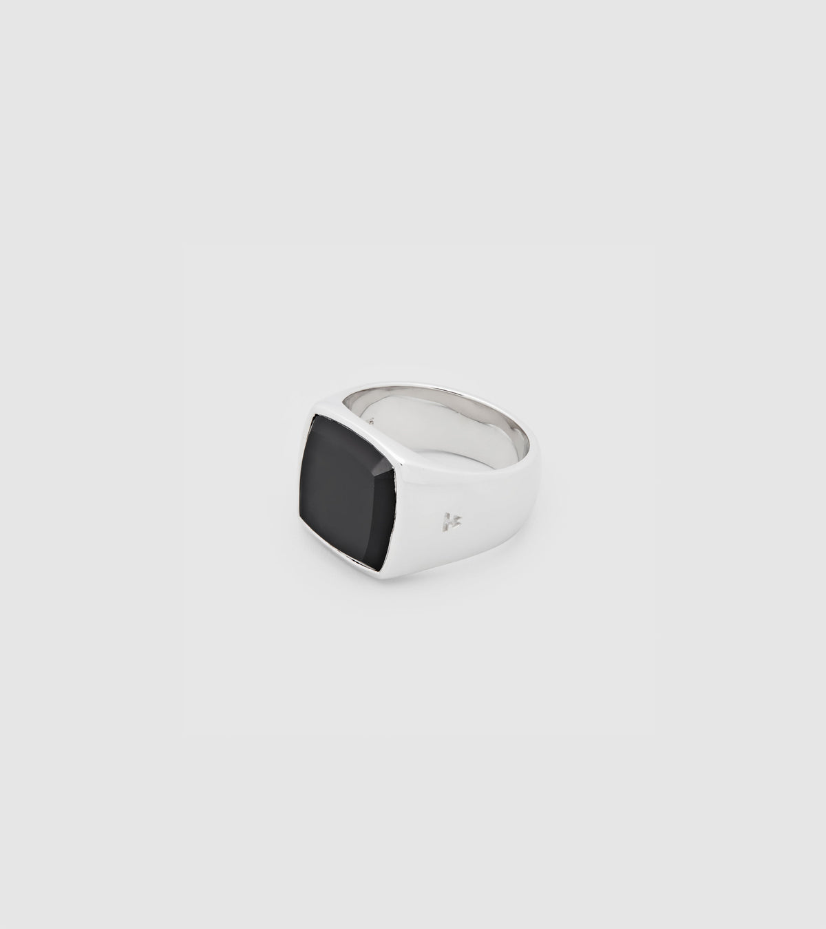 Crest Silver and Black Onyx Cushion Signet Ring, view 4 [fp-shared]