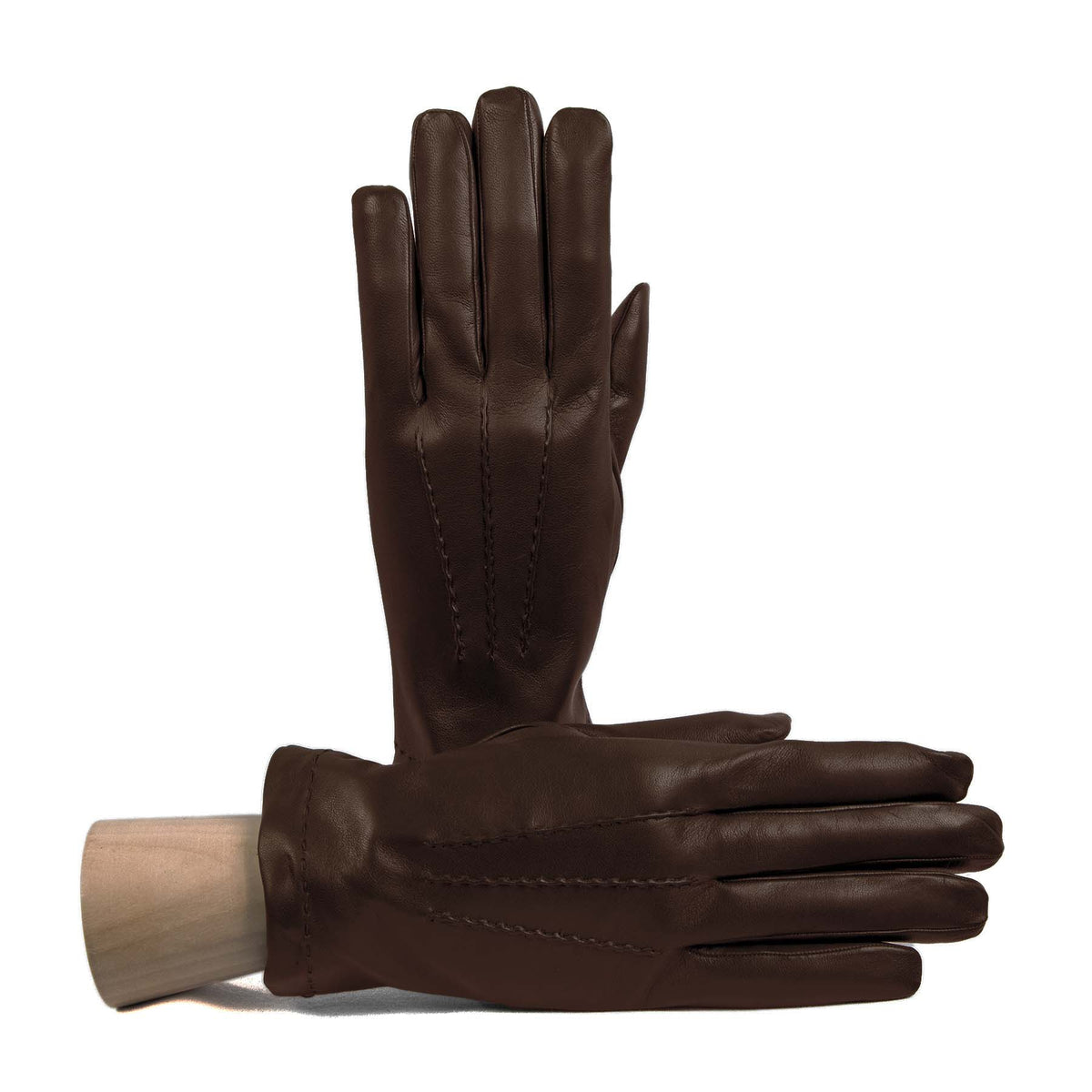 Axis Touchscreen Nappa Gloves in Brown, primary view