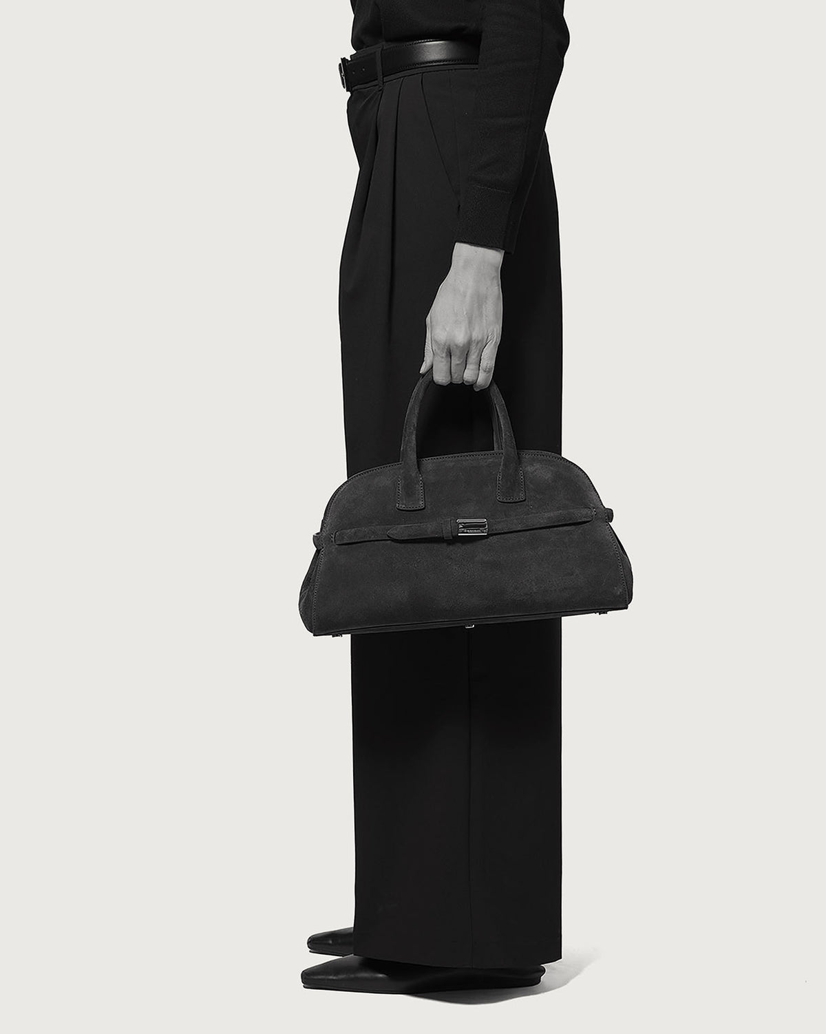 Ledger Midi Suede Handbag