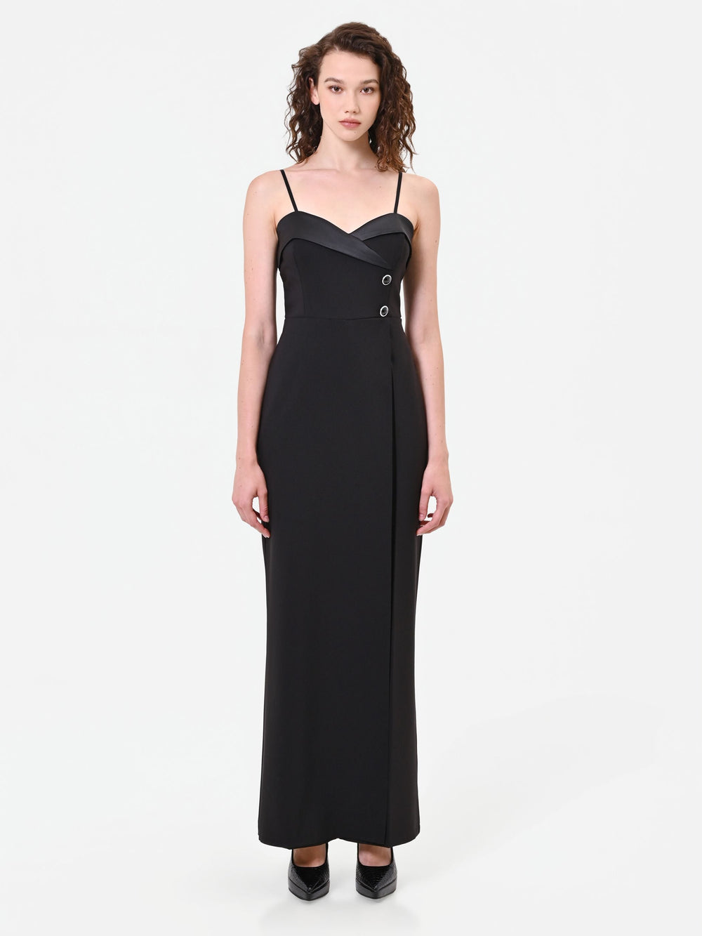 Bustier Jumpsuit in Black, primary view [fp-color:black]