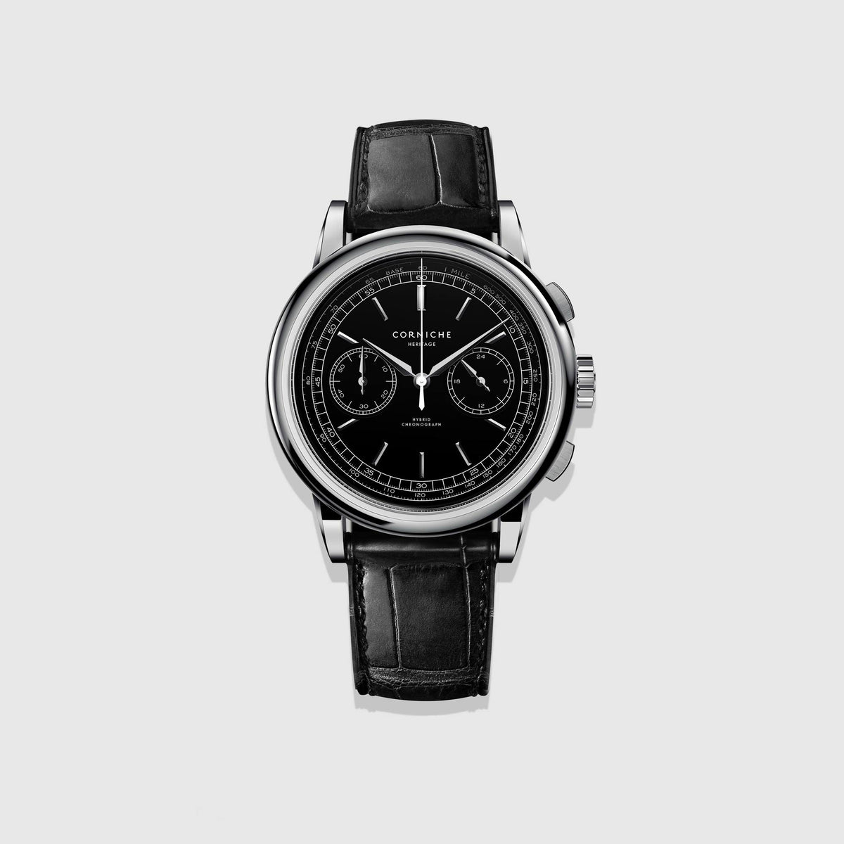 Heritage Chronograph 39 mm in Black / Steel, primary view