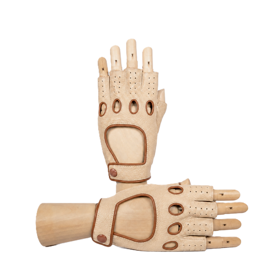Column Deerskin Driving Gloves with Strap