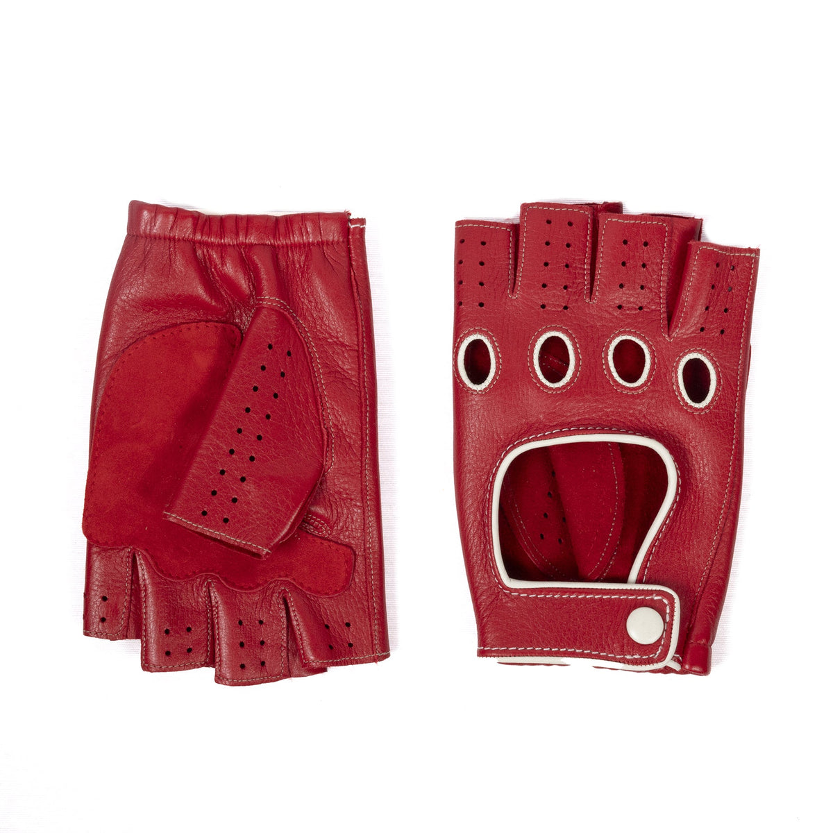 Column Deerskin Driving Gloves with Strap in Yellow, view 4