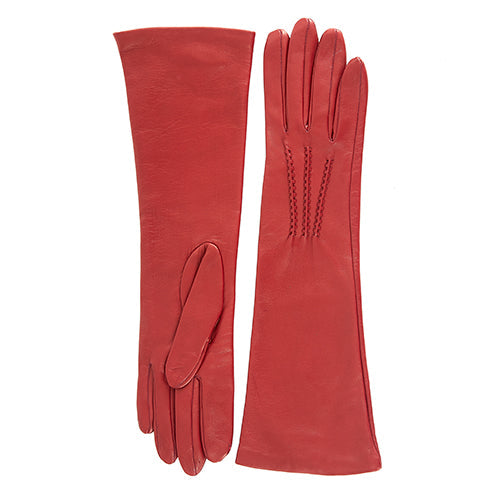 Column Six-Button Nappa Gloves in Rum, view 2