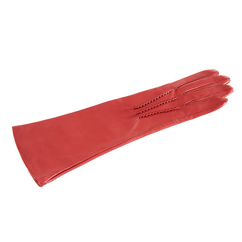 Column Six-Button Nappa Gloves in Rum, view 3