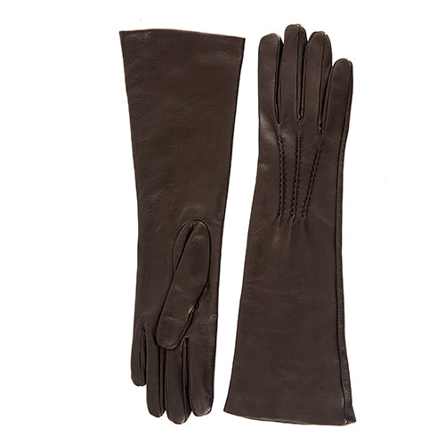 Column Six-Button Nappa Gloves in Black, view 2