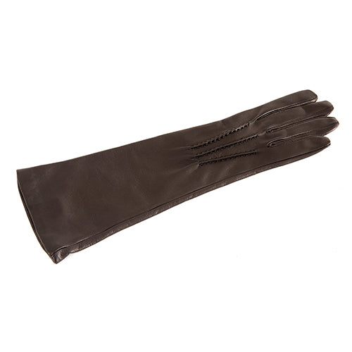 Column Six-Button Nappa Gloves in Black, view 3
