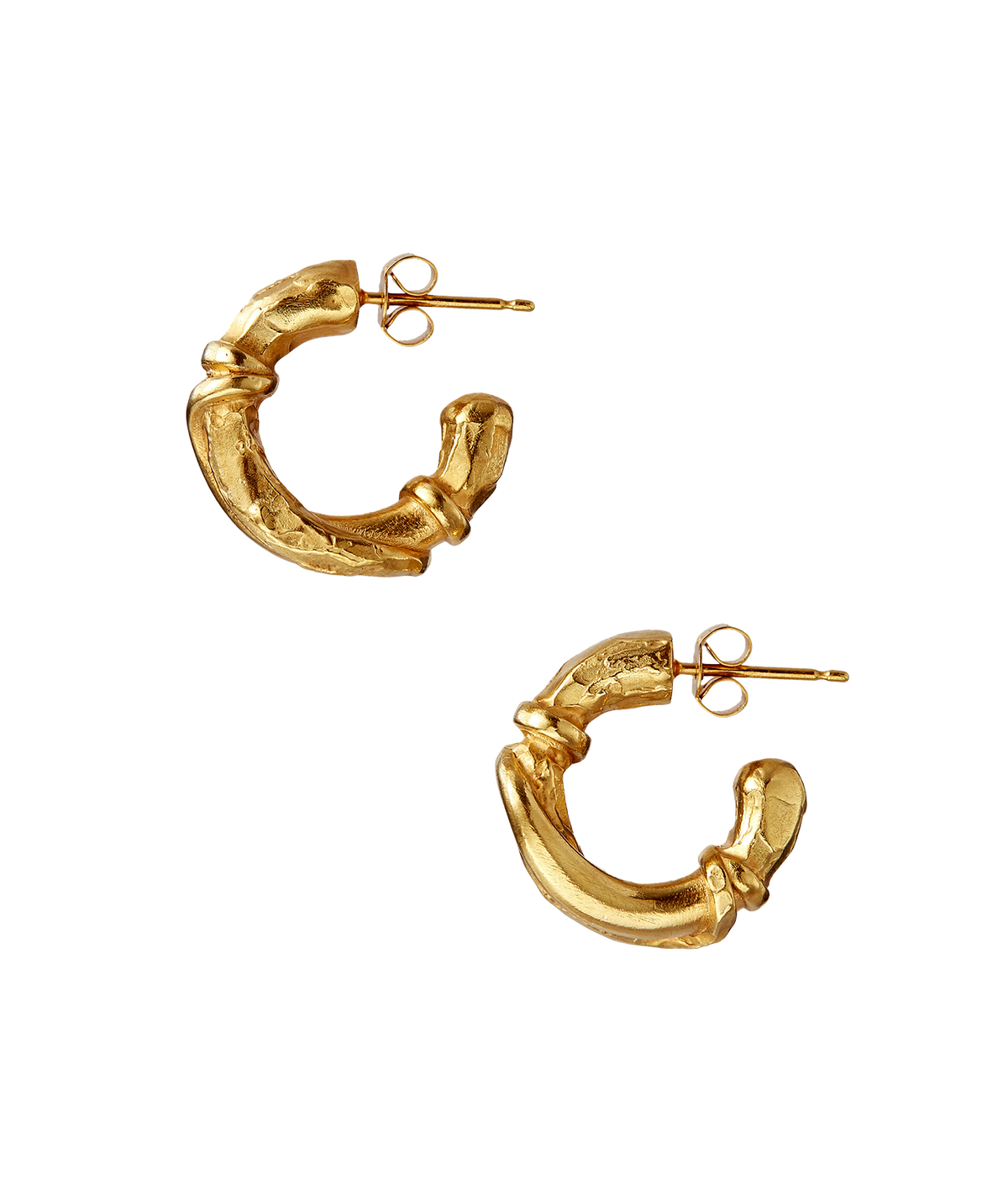 Crescent Gold-Plated Bronze Twist Hoops, view 4 [fp-shared]
